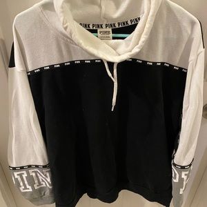 PINK by Victoria Secret black and white hoodie SIZE S
